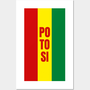 Potosi City in Bolivian Flag Colors Vertical Posters and Art